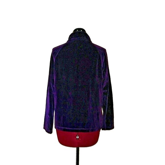 Rafaella Petites Sweater Jacket Size Small Purple  Full Zip Pockets Mock… - Picture 8 of 10
